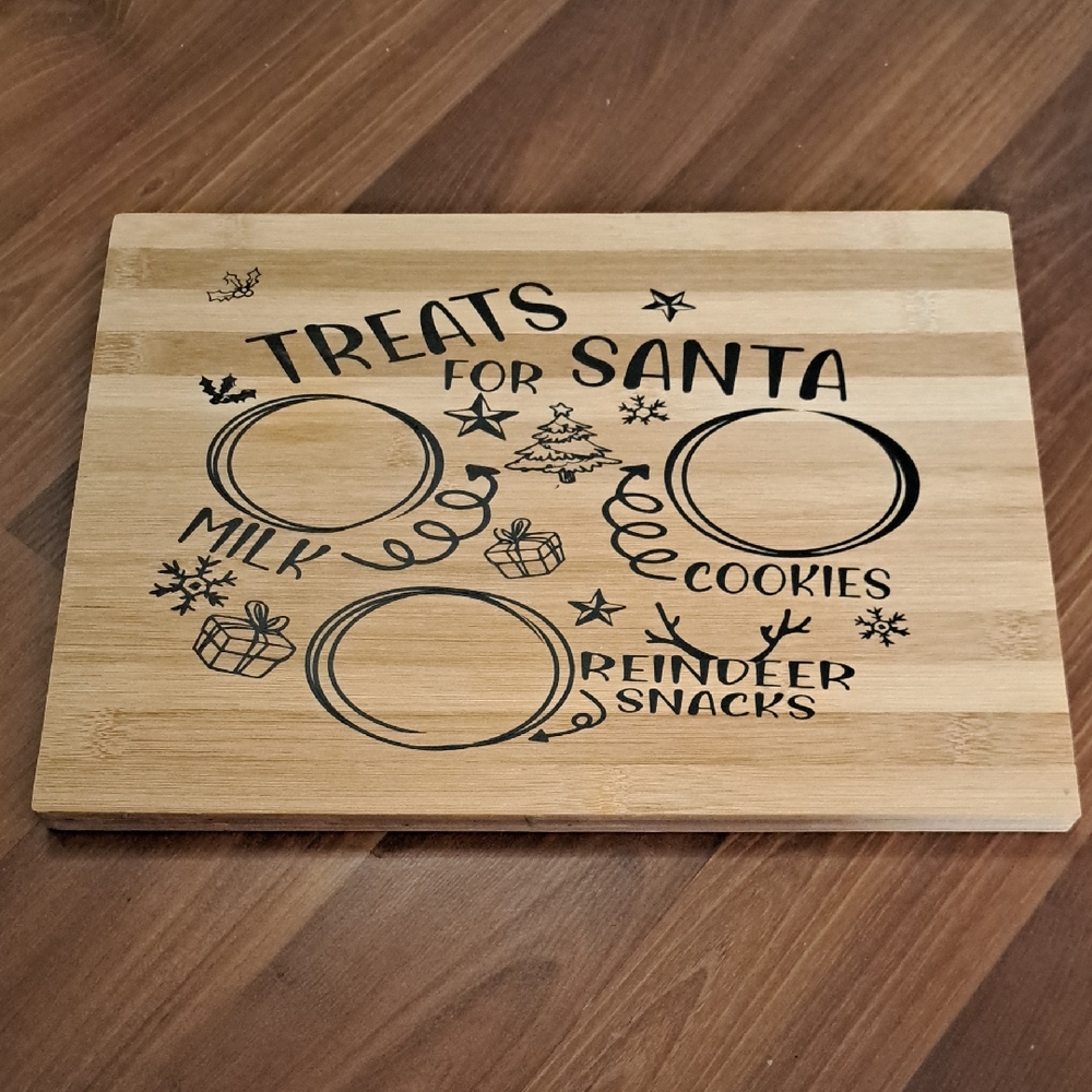 Holiday Treats for Santa Bamboo Board
